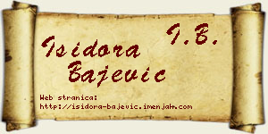 Isidora Bajević vizit kartica